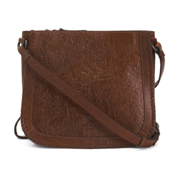 Wild West Handbags - WILD WEST Leather Crossbody Stitching Detail